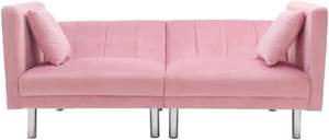 Elegante sofá cama de dos plazas de terciopelo con patas de metal para dormitorio, oficina, muebles de sala de estar elegantes de KD Furniture - Product Image 5