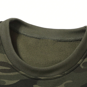 Ensemble survêtement camouflage pour homme personnalisé avec logo imprimé, deux pièces, sweat à capuche en polaire, pantalon de jogging, genouillères d'hiver - Product Image 3