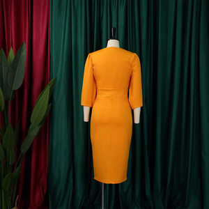 Vestido Africano de Talla Grande, Vestido de Color Sólido, Vestido Africano Largo para Mujer, Vestido Formal de Oficina, Vestido de Carrera, Venta al por Mayor de Fábrica - Product Image 3