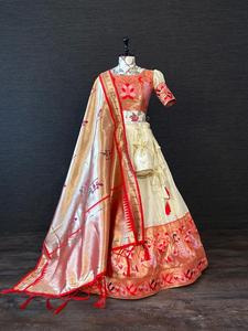 Vêtements Ethniques Indiens Belle Soie Paithani Tissage Zari Travail Lehenga Choli Avec Dupatta Fabrication De Surat new lehenga - Product Image 2