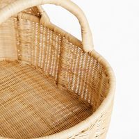 Poussette en rotin faite à la main avec roues en canne pour poupées et enfants de 6 mois à 3 ans, non pliable, pour salle de jeux Montessori