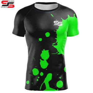 Camiseta de compresión sublimada OEM, camiseta de gimnasio de gran tamaño para hombre, camiseta ligera transpirable para entrenamiento muscular, Camiseta ajustada de secado rápido - Product Image 1