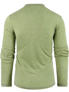 Camiseta informal de manga larga para hombre, 100% algodón, color liso, cuello en V, corte holgado, colección primavera y otoño de Bangladesh - Product Image 4