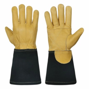 Guantes de Seguridad de Cuero de Alta Calidad Personalizados Resistentes al Calor para Soldador Tig, Guantes de Cuero de Manga Larga para Soldadura de Pakistán - Product Image 1
