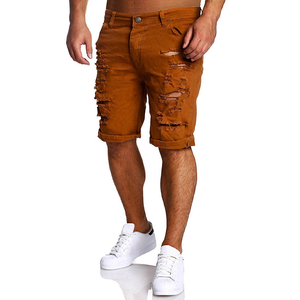 Pantalones cortos para hombre Hip Hop Casual High Street verano Pantalones vaqueros pantalones cortos estampados desgastados Gym Wear pantalones cortos para hombre - Product Image 4