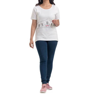 Women's Breathable Cotton T-<b>Shirt</b> Short-Sleeved Summer Tie-Dye with Embroidered Print Canvas Fabric Clothing - Product Image 2