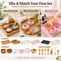 Ensemble de plateaux de pédicure personnalisés avec bols et cuillères pour salon de manucure et spa, plateau de service pour manucure et pédicure OEM ODM
