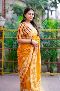 เสื้อสเวตเตอร์ผ้าส่าหรีผ้าฝ้ายแท้คอลเลกชั่นพรีเมียมผ้าบาติกสำหรับงานออกแบบมาใหม่ - Product Image 4