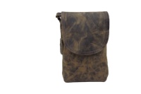 Minibolso de cuero personalizable para la cintura, bandolera pequeña ajustable para móvil, con logotipo, modelo de viaje elegante