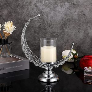 Portavelas con cubierta de vidrio Portavelas de cristal con cuentas Elegante y duradero Soporte de último diseño - Product Image 6