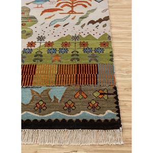 พรมขนสัตว์ถักมือสีเบจและสีน้ำตาล Weaver Art Reserve รุ่น Le-5001 ลายปะติดปะต่อ เหมาะสำหรับตกแต่งห้องนั่งเล่นวัยรุ่นและทางเดิน - Product Image 4