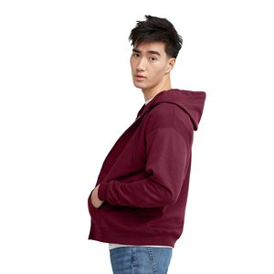 Nueva Sudadera con Capucha Roja Desgastada de Alta Calidad para Otoño, Estilo Casual, Moderna, Lisa, Teñida, Material de Poliéster y Algodón, Sudadera Elevate - Product Image 3