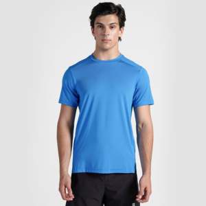 เสื้อยืดทรงปกติสีฟ้าอควา ผลิตจากผ้าถักโพลีเอสเตอร์ 100% แบบเรียบ ไม่มีลาย - Product Image 1
