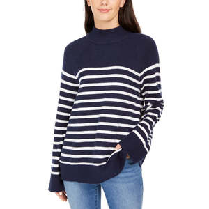 Maglione Casual da Donna Charter Club, Stile Vintage a Righe con Collo Alto, Traspirante e Morbido, Taglia XS per Autunno e Inverno - Product Image 1