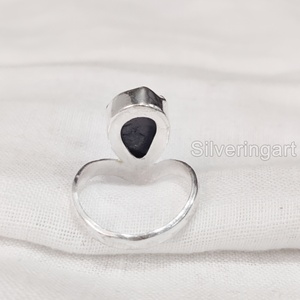 Exportación de joyería de piedra en bruto anillo de mujer tanzanita Natural piedra preciosa cruda diciembre piedra natal corona V anillo 925 anillo de plata esterlina - Product Image 5