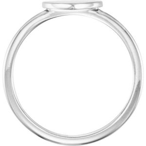 Be Posh Trendy Stainless Steel Engravable Heart Signet <b>Ring</b> Gold Gemstone Inlay Claw Setting Religious Style Geometric Shape - Product Image 2