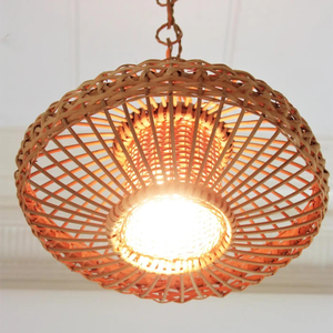 โคมไฟหวายสานธรรมชาติสุดหรูไฟระย้าไม้ไผ่ทรงกลมพร้อมคุณสมบัติแขวนสำหรับตกแต่งภายในบ้านห้อง - Product Image 6