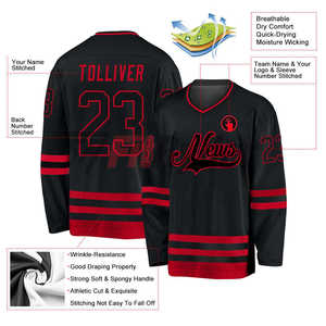 La mejor calidad, hecho a medida, el mejor diseño, Jersey de hockey sobre hielo, material de poliéster de secado rápido, camisetas de hockey sobre hielo transpirables personalizadas - Product Image 2