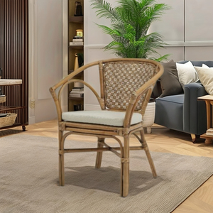 Mesa de Centro de Ratán Mahera, Diseño Moderno, Elegante y Acogedor para Muebles de Sala de Estar, Asientos Cómodos y Relajantes, Hecho a Mano - Product Image 1