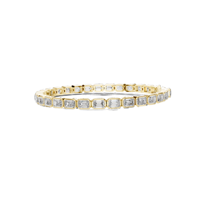 Bracelet en diamant de laboratoire taille émeraude 9,3 carats, clarté VVS-VS EF, or 18 carats, 14 carats, 10 carats et argent 925, or rose, or jaune, or blanc - Product Image 1