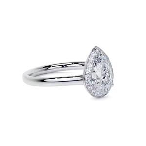 14k poire laboratoire cultivé bague en diamant 4X6 bijoux en or blanc massif poire coupe bague de fiançailles IGI certificat F couleur VS1 clarté - Product Image 4