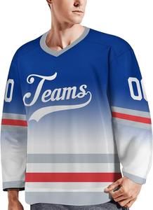 Camisetas de hockey sobre hielo de calidad superior, venta al por mayor, ropa de equipo personalizada, impresión sublimada OEM, Edición Profesional, tela duradera de secado rápido - Product Image 5