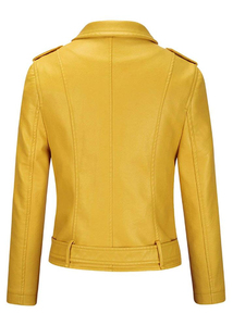 Chaqueta de Cuero Elegante Personalizable para Mujer, Abrigo de Cuero para Invierno y Otoño, Fabricante de Chaquetas de Cuero con Cremallera y Manga Larga - Product Image 2