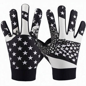 Latest Super Sticky Palm High Quality American Football <b>Gloves</b> Design Your Own Logo <b>Silicon</b> Printed American Football <b>Gloves</b> - Product Image 1