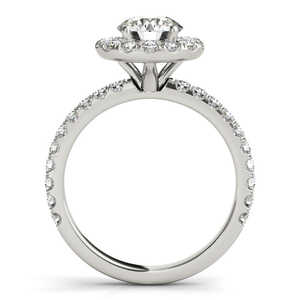 Anillo de Compromiso con Diamante de 2.00ct con Halo de Pavé Francés, Engaste de Oro Blanco de 14k - Product Image 1