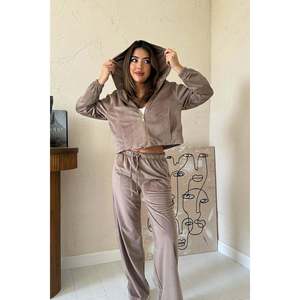 Camel Ince Kadife Takim - Camel - Product Image 2