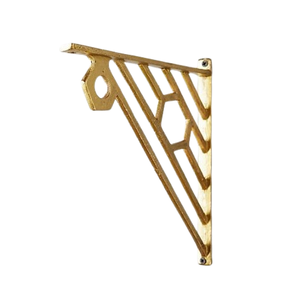 Decoración de pared y organización de cocina Soporte de pared de mejor diseño Soporte de estante de hierro compacto Soporte de pared con acabado dorado - Product Image 2