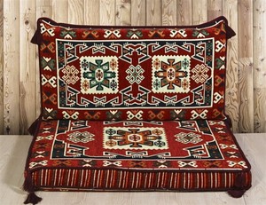 Sièges de sol arabes Canapé de sol arabe Sol de siège arabe | 90x70x10cm 3 pièces 1 Set - Product Image 2