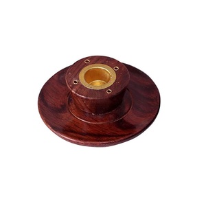 Handmade Wooden <b>Incense</b> <b>Sticks</b> <b>Holder</b> Coin Shape <b>Incense</b> Box Coriander Fragrance Stand <b>Holder</b> for Religious Ash Catcher Included - Product Image 1