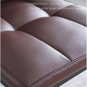 Modern Side <b>Chairs</b> for Kitchen Dining Living Room Waterproof <b>Leather</b> Upholstered with Foldable Metal Legs Home Furniture - Product Image 5