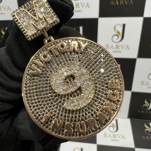 Bijoux fins personnalisables pour hommes Pendentifs initiaux en argent 925 Moissanite glacée diamant mignon taille émeraude pour Hip Hop or blanc - Product Image 3