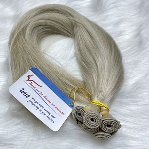 Extensiones de cabello Remy de alta calidad Genius Weft 100% Paquetes de cabello humano Virgen Extensiones de cabello de trama a mano de fábrica de Vietnam - Product Image 5