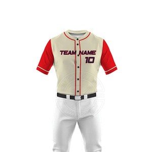 Uniforme de baseball personnalisé de haute qualité, vêtements de sport, séchage rapide, respirant, 100% polyester, logo personnalisé, homme adulte, 10 ensembles - Product Image 6