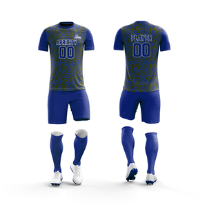Tenue de football professionnelle, maillot de football imprimé par transfert thermique, short, design personnalisé, vêtements de sport d'équipe, 100% polyester - Product Image 5