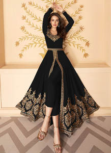 Vestido largo tradicional de estilo indio Georgette Anarkali con diseño Dupatta para mujer Pishwas - Product Image 4