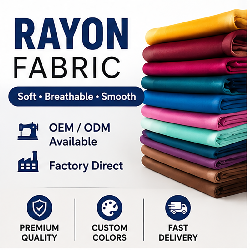 Reactive Dyed Rayon Fabric Premium Viscose Woven Fabric High Color Fastness for Dresses Garment Textile