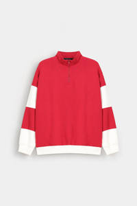 Respirant 350gsm hommes quart Zip sweats personnalisé sérigraphié lavé contraste couleur panneau Style pull hiver - Product Image 5