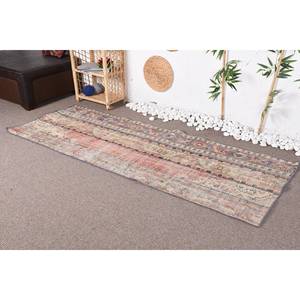 พรมตุรกีโบราณโบฮีเมียนสไตล์โบฮีเมียนคลาสสิกดีไซน์ปะต่อสีเบจสีแดงห้องโถงยางสี่เหลี่ยมขนาด2,9x7,9ฟุตสำหรับห้อง - Product Image 3