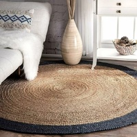 Tapis en jute tressé fait main, best-seller, forme ronde, tapis en jute tressé, nouvelle marque personnalisée, exporté du Bangladesh