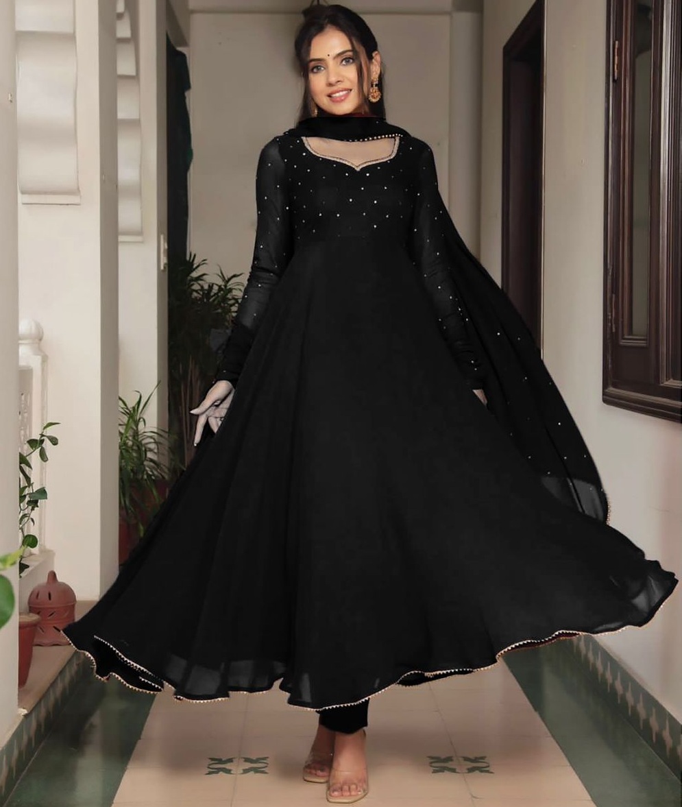 knee length dresses for ladies Pastel Pink Gown with Dupatta- Indian Clothing in Denver, Co and Aurora, CO- India Fashion x 4XL