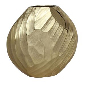 <b>Vintage</b> Style Flower <b>Vase</b> Cast Aluminium Flower Flowers Gold Color Finished Modern Home Decors Handmade Garden Pots & Planter - Product Image 1