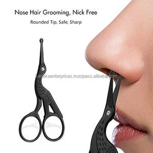 Stainless Steel Round Headed Black Makeup Scissors for Safe <b>Trimming</b> of Eyebrows and Nose Hair Durable Small Scissors Custom - Product Image 5