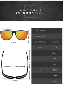 Men TR90 Polarized Sports <b>Sunglasses</b> square UV400 Trend Glasses Riding Driving <b>Sunglasses</b> - Product Image 2