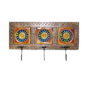 Nouveau design mangue bois massif métal Vintage Double patère crochet décoratif patère mur décor à la maison cadeau article artisanat indien - Product Image 3