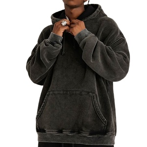 Acide Lavage Hoodies Coton Lourd Français Terry Goutte Épaule Blanc Hoodies Haute Qualité Thermique 350 Gsm Hoodies - Product Image 1