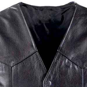 OEM personalizado elegante prendas de vestir mejor venta Chaleco de cuero de calidad superior con cálido calentado y a prueba de viento Chaleco de cuero genuino para hombre - Product Image 5